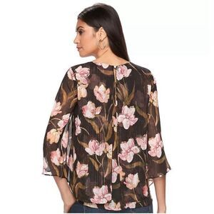 Floral Women's Jennifer Lopez Layered Chiffon Boho Blouse Size Large‎